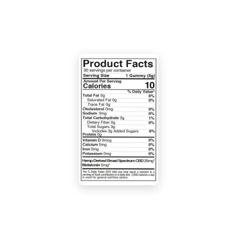 30mg Sleep Gummies - Broad Spectrum CBD, Melatonin - Chill  - Thumbnail 5