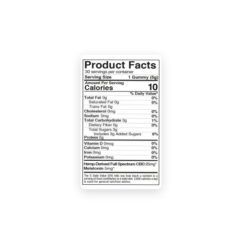 30mg Sleep Gummies - Full Spectrum CBD, Melatonin - Chill  - Thumbnail 5