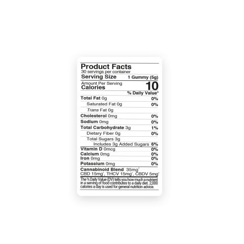 35mg THCV, CBD, CBDV Weight Management Gummies - Canna Slim - Thumbnail 5
