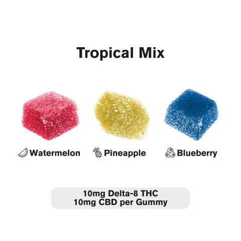 50mg Delta 8 THC Gummies - Tropical Mix - 10X - Thumbnail 3