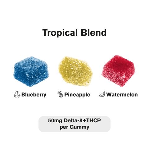 50mg THCP, D8 Gummies - Tropical - Fresh - Thumbnail 4
