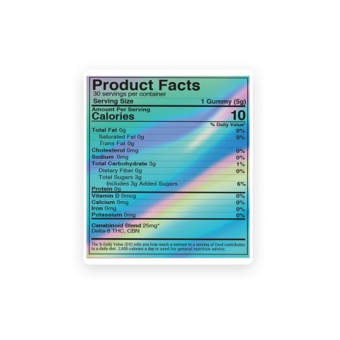 Comfortably Numb Blend - 25mg Gummies - D8, CBN - Blends by Fresh - Thumbnail 5