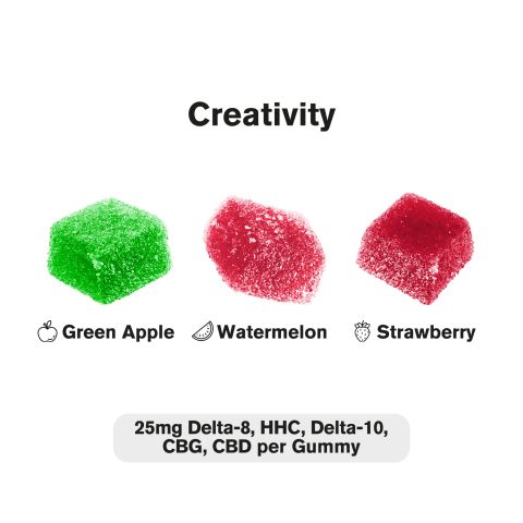 Creativity Blend - 25mg Gummies - D8, HHC, D10, CBG, CBD - Blends by Fresh - Thumbnail 3