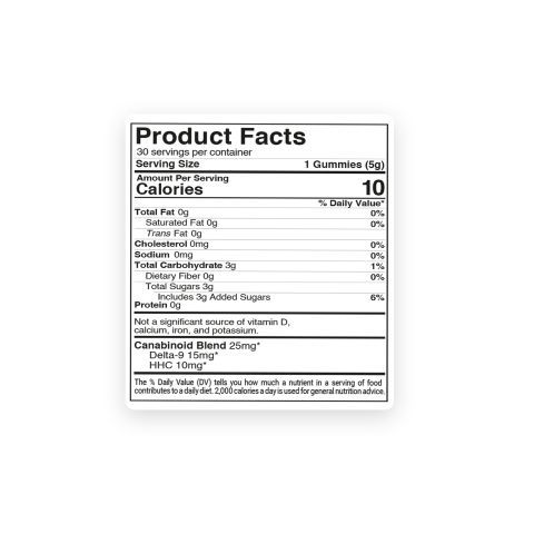 Double Joy Blend - 25mg Gummies - D9, HHC - Chill Extreme - Thumbnail 5