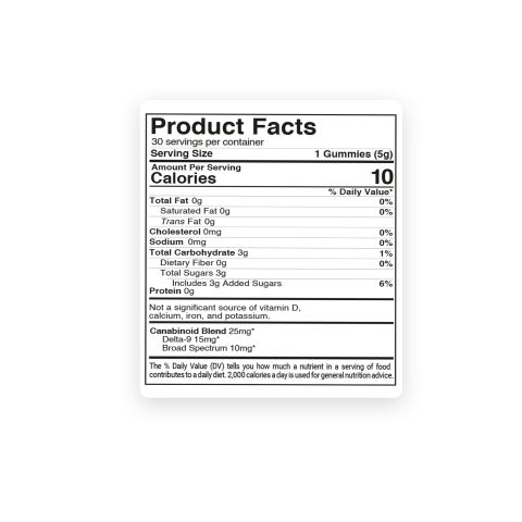 Double Pleasure Blend - 25mg Gummies - D9, Broad Spectrum CBD - Chill Extreme - Thumbnail 5