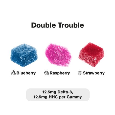 Double Trouble Blend - 25mg Gummies - D8, HHC - Chill Extreme - Thumbnail 3