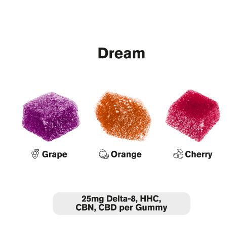 Dream Blend - 25mg Gummies - D8, HHC, CBN, CBD - Blends by Fresh - Thumbnail 3