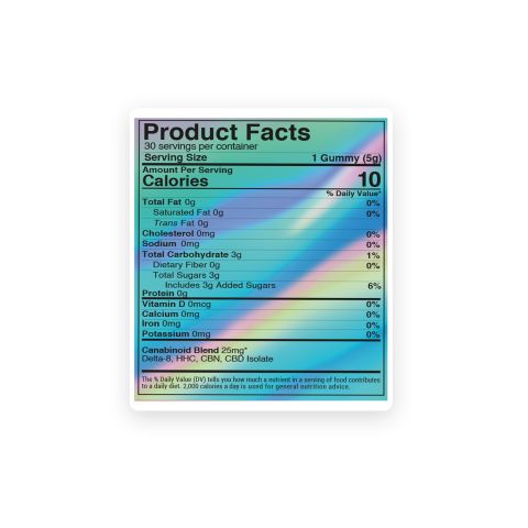 Dream Blend - 25mg Gummies - D8, HHC, CBN, CBD - Blends by Fresh - Thumbnail 5
