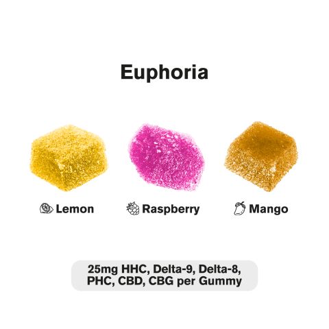 Euphoria Blend - 25mg Gummies - HHC, D9, D8, PHC, CBD, CBG - Blends by Fresh - Thumbnail 3