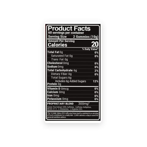 Sugarless Energy Gummies - Energy Boost Supplement - 30 Count - Thumbnail 5