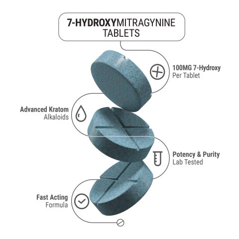 100mg 7-Hydroxy Tablets - Unflavored - Chill Extreme - Thumbnail 4
