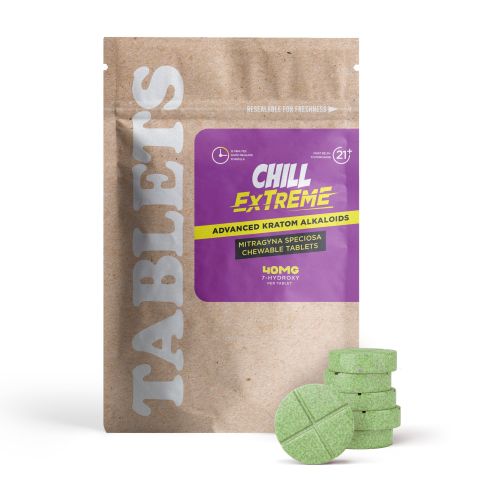 40mg 7-Hydroxy Chewable Tablets - Green Apple - Chill Extreme - Thumbnail 2