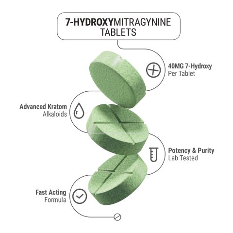 40mg 7-Hydroxy Chewable Tablets - Green Apple - Chill Extreme - Thumbnail 4