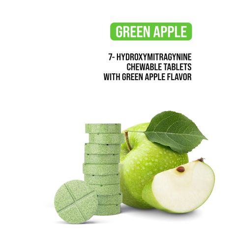 40mg 7-Hydroxy Chewable Tablets - Green Apple - Chill Extreme - Thumbnail 5