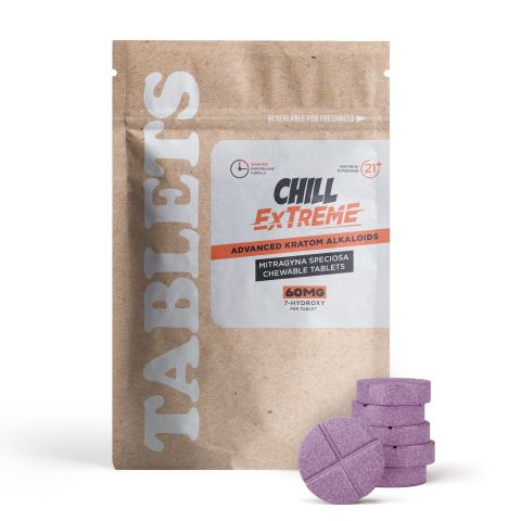 60mg 7-Hydroxy Chewable Tablets - Grape - Chill Extreme - Thumbnail 2
