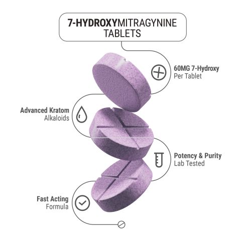 60mg 7-Hydroxy Chewable Tablets - Grape - Chill Extreme - Thumbnail 4
