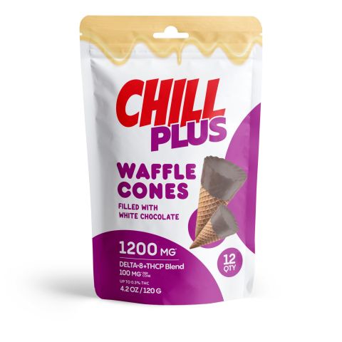 100mg White Chocolate Waffle Cones - D8, THCP - Chill Plus - Thumbnail 1