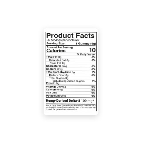 100mg D8 + Live Resin Gummies - Jack Herer - Chill Extreme - Thumbnail 8