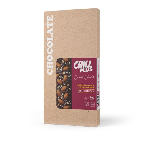 600mg Dark Chocolate with Almonds Bar – Delta 8 – Chill Plus - Thumbnail 3