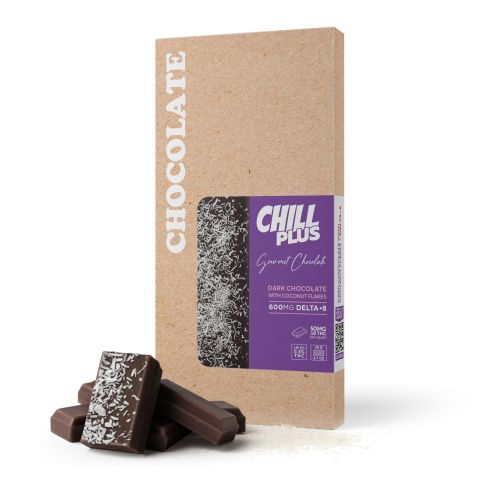 600mg Dark Chocolate & Coconut Flakes Bar – Delta 8 – Chill Plus - Thumbnail 2