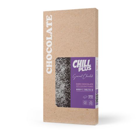 600mg Dark Chocolate & Coconut Flakes Bar – Delta 8 – Chill Plus - Thumbnail 3