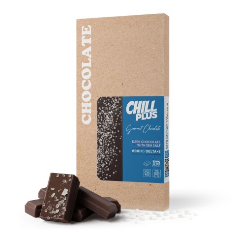 600mg Dark Chocolate & Sea Salt Bar – Delta 8 – Chill Plus - Thumbnail 2