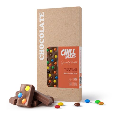 600mg Milk Chocolate with Candies Bar – Delta 8 – Chill Plus - Thumbnail 2
