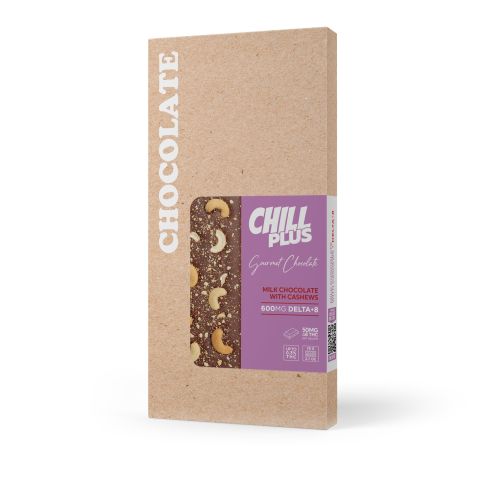 600mg Milk Chocolate & Cashew Bar – Delta 8 – Chill Plus - Thumbnail 3
