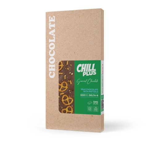 600mg Milk Chocolate with Pretzels Bar – Delta 8 – Chill Plus - Thumbnail 3