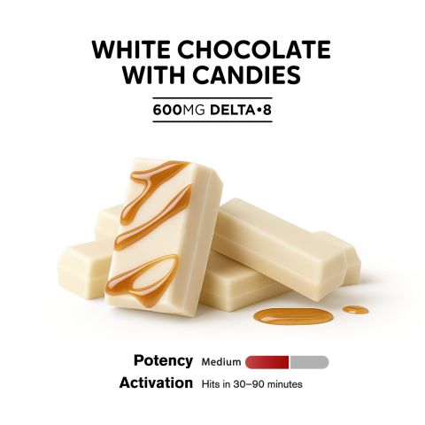 600mg White Chocolate & Caramel Bar – Delta 8 – Chill Plus - Thumbnail 4