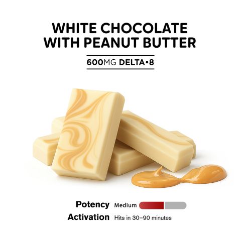 600mg White Chocolate & Peanut Butter Bar – D8 – Chill Plus - Thumbnail 4