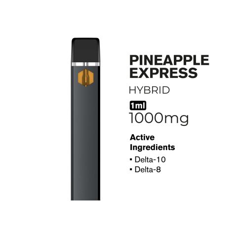 1000mg D10, D8 Vape Pen - Pineapple Express - Hybrid - 1ml - Hyper - Thumbnail 2