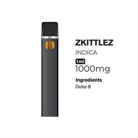 1000mg D8 Vape Pen - Zkittlez - Indica - 1ml - 10X - Thumbnail 2