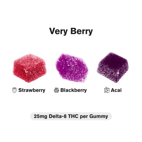 25mg Delta 8 Gummies - Very Berry - 10X - Thumbnail 4