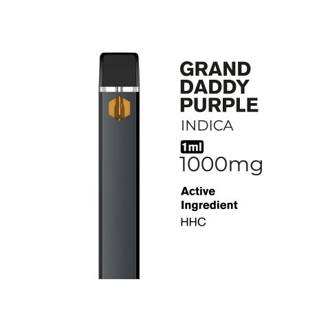 1000mg HHC Vape Pen - Granddaddy Purple - Indica - 1ml - Artisan - Thumbnail 2