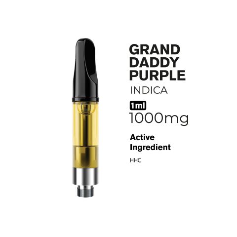 1000mg HHC Vape Cart - Granddaddy Purp - Indica - 1ml - Artisan - Thumbnail 2