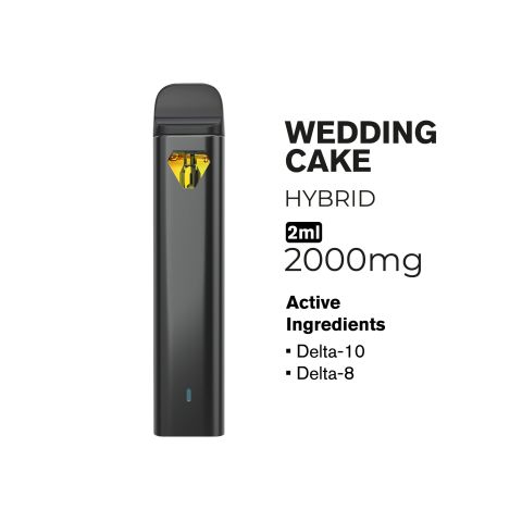 2000mg D10, D8 Vape Pen - Wedding Cake - Hybrid - 2ml - Hyper - Thumbnail 2