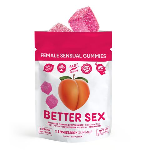250mg Female Sensual Gummy Pouch - Botanical Blend - Strawberry - Better Sex - Thumbnail 3