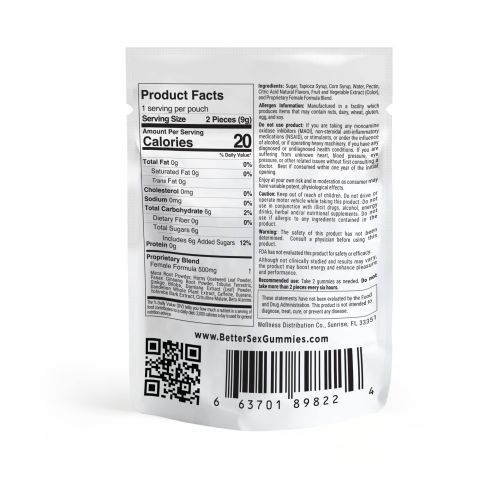 250mg Female Sensual Gummy Pouch - Botanical Blend - Strawberry - Better Sex - Thumbnail 4