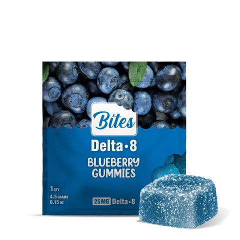 25mg Delta 8 Gummies - Blueberry - Bites - Thumbnail 1