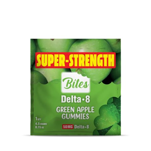 50mg Delta 8 Gummies - Green Apple - Bites - Thumbnail 2