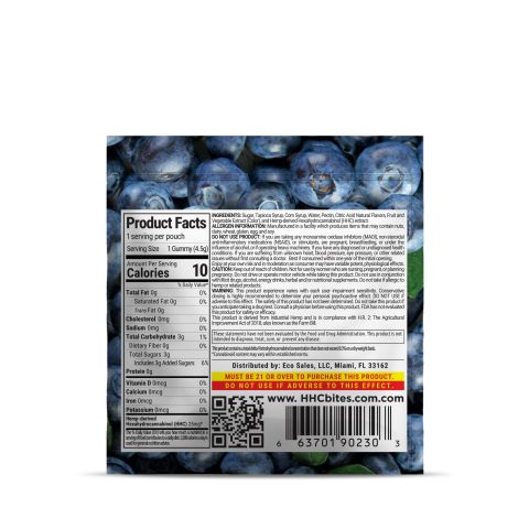 750mg HHC Gummies - Blueberry - Bites - Thumbnail 3