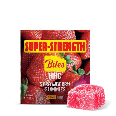 50mg HHC Gummies - Strawberry - Bites - Thumbnail 1
