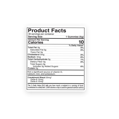 Double D Blend - 25mg Gummies - D8, D9 - Chill Extreme - Thumbnail 9