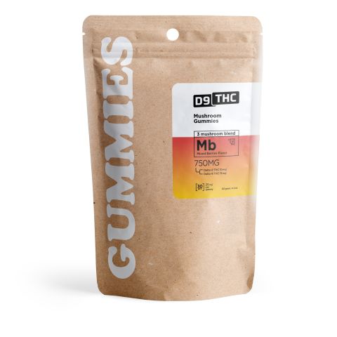 25mg D8, D9, Lion's Mane, Reishi, Cordyceps Gummies - Mixed Berries - D9 THC - Thumbnail 3