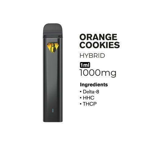 1000mg THCP, D8, HHC Vape Pen - Orange Cookies - Hybrid - 1ml - Fresh - Thumbnail 2