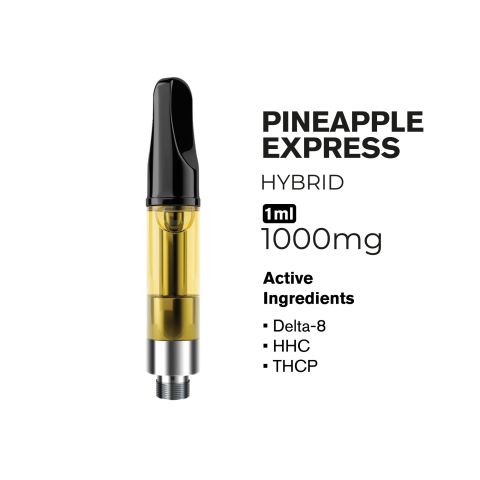 1000mg THCP, D8, HHC Vape Cart - Pineapple Express - Hybrid - 1ml - Fresh - Thumbnail 4