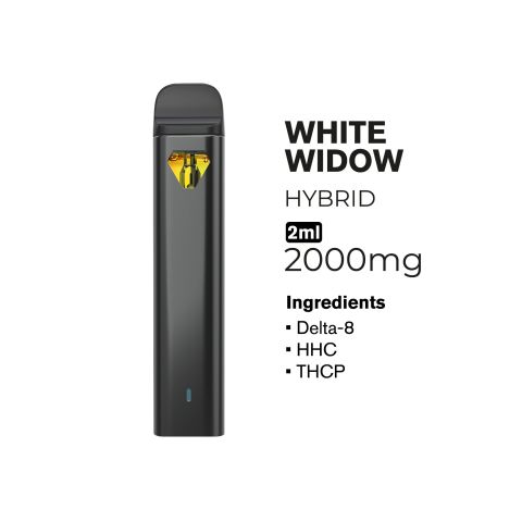 2000mg THCP, D8, HHC Vape Pen - White Widow - Hybrid - 2ml - Fresh - Thumbnail 2