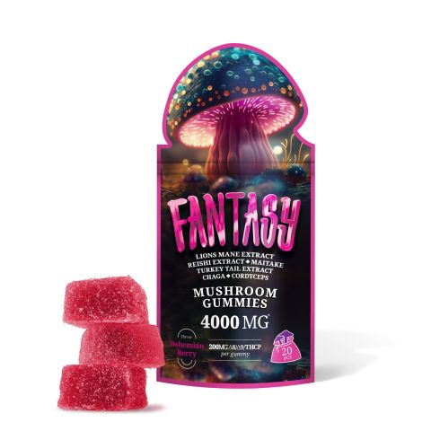 200mg D8, D9, THCP, Mushroom Blend Gummies - Bohemian Berry - Fantasy - Thumbnail 2