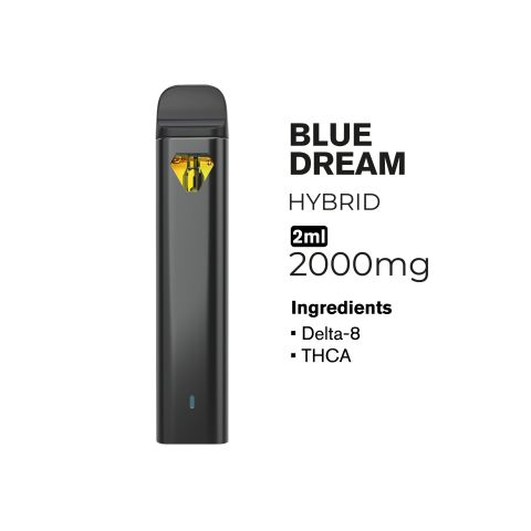 2000mg THCA, D8 Vape Pen - Blue Dream - Hybrid - 2ml - Fresh - Thumbnail 2